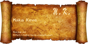 Maka Keve névjegykártya